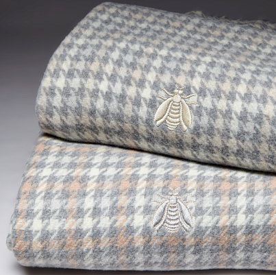 Amir pied de poule с вышивкой серый/розовый