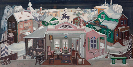 Судейкин С.Ю. Домик в Коломне. Эскиз декораций