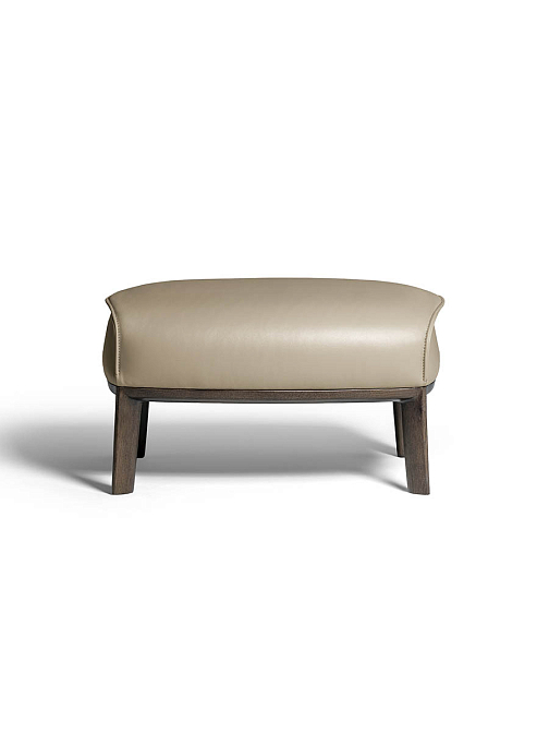 Archibald ottoman with wood base
