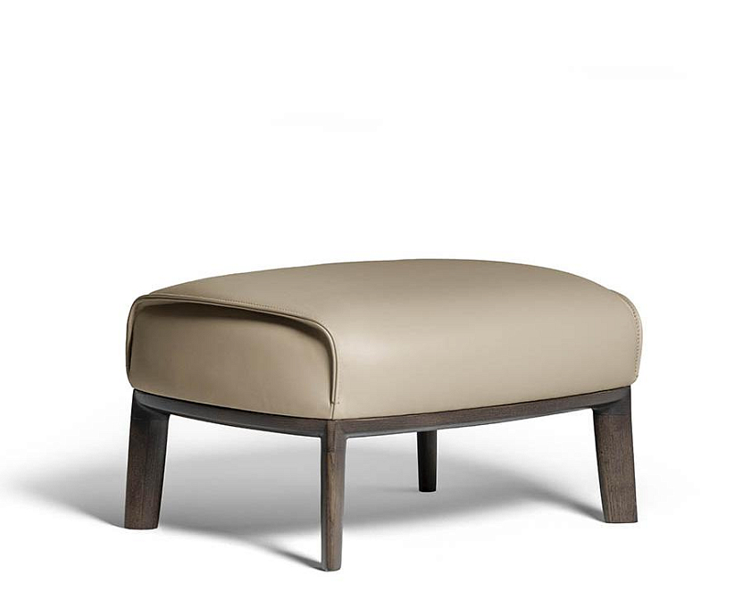 Archibald ottoman with wood base