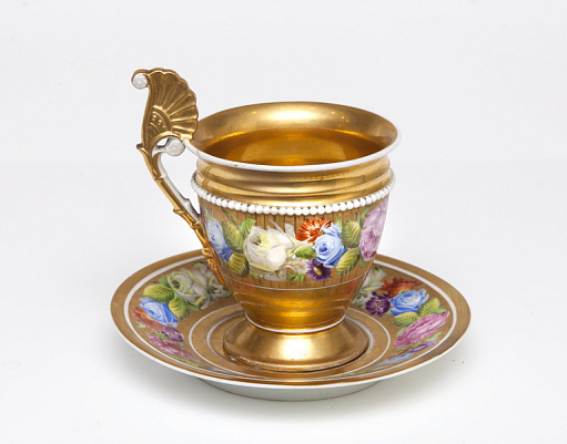 Чайная пара "Цветы" завод А.Г. Попова