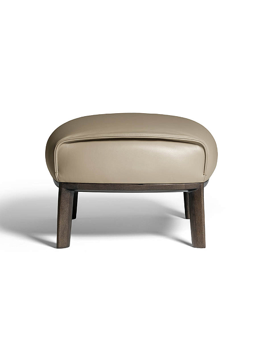 Archibald ottoman with wood base