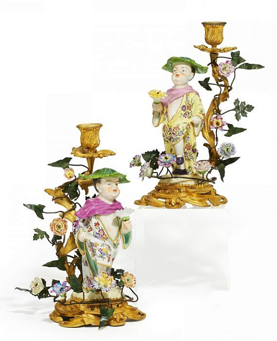 Парные подсвечники в стиле шинуазри